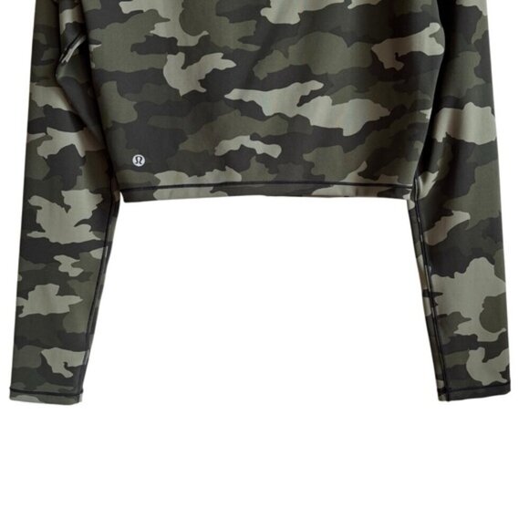 Lululemon Wunder Train Cropped Long Sleeve Size 10 Heritage 365 Camo Olive Multi - Picture 10 of 11